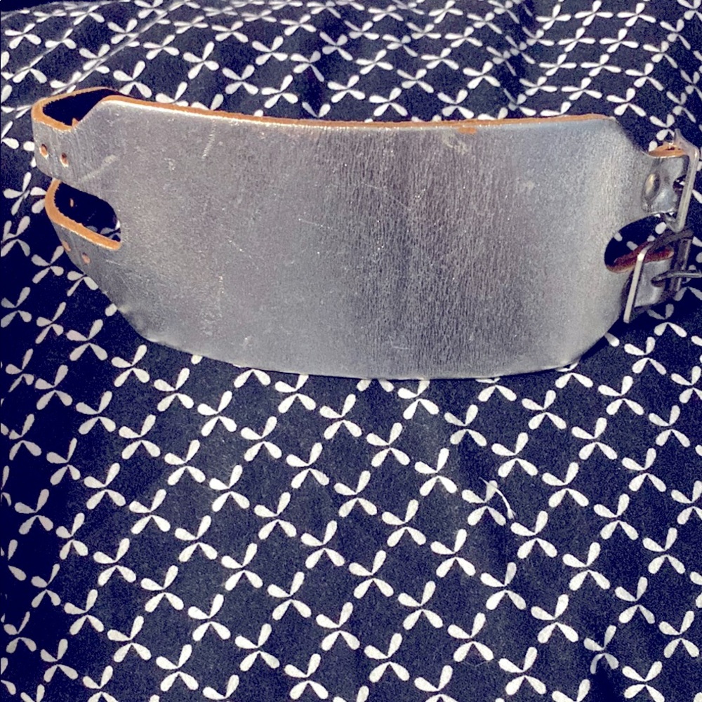 Leather Cuff Silver Adjustable - image 1